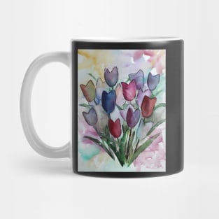 Loose semi-abstract tulip painting in watercolors Mug